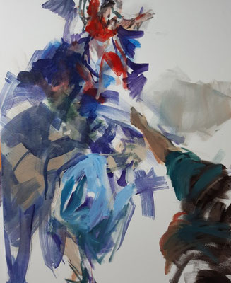 "Magdalena verkündet die Auferstehung", Acryl, 100 x 80 cm, 2020, € 2.800