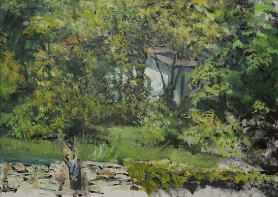 "Nachdenklich", Acryl, 50x70cm, 2009
