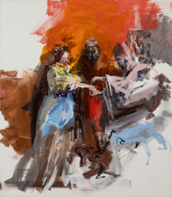"Vermählung Mariens", Acryl | 80 x 70 cm |2016, frei nach Kremser Schmidt, € 1.900
