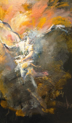 Erzengel Raphael, Acryl, 50x20cm,2025, frei nach Kremser Schmidt 