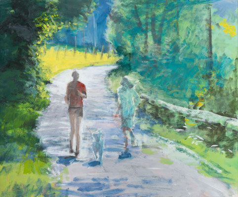 "Joggen im Juli", Acryl, 40x30cm, 2014