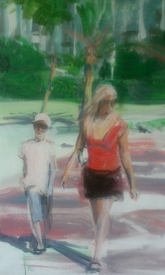 "Zum Abendessen gehen (Mallorca)", 50x60cm, 2016