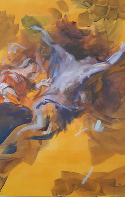 Irene verarztet Sebastian, Acryl | 50 x 70 cm| , 2019/2021, frei nach Kremser Schmidt Altarbild in Maria Strassengel, IM VERKAUF € 1.400