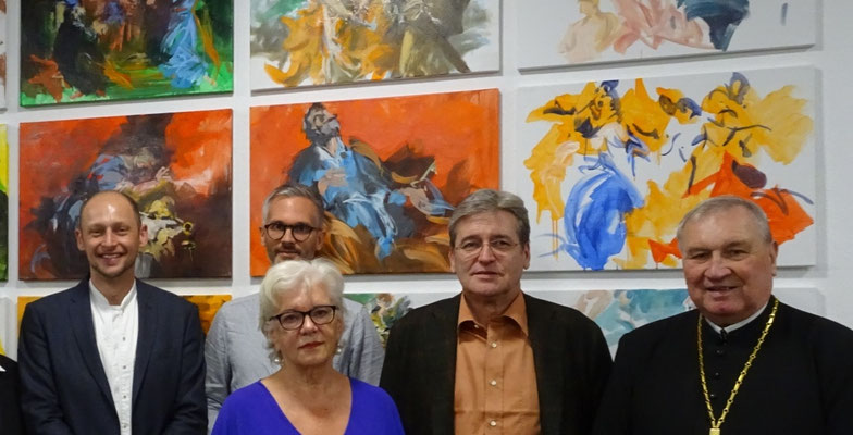 Dr. Andreas Gamerith, Gitarrist Martin Rotheneder, Initiatorin Monika Semleder, Raphael Bergmann, Propst Maximilian Fürnsinn ( Stift Herzogenburg) 