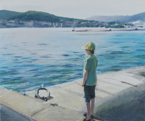 "Sehnen nach dem Meer (Im Hafen von Split)", Acryl, 50x60cm, 2014