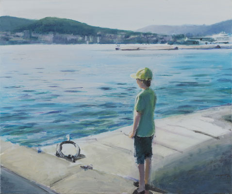 "Sehnen nach dem Meer (Im Hafen von Split)", Acryl, 50x60cm, 2014