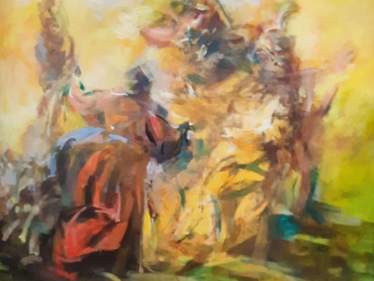 Barbara, Acryl, 80 x 105 cm, 2021, frei nach Kremser Schmidt, im Privatbesitz