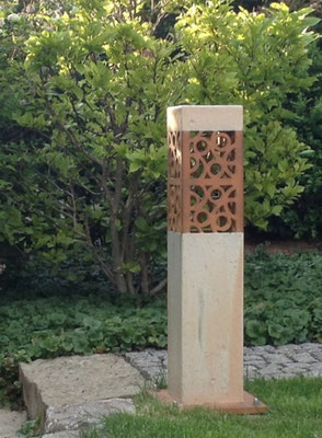 Lichtsäule perlmutt natur ca. 70 cm hoch
