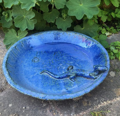Keramikvogeltränke, Dekor  Blick ins Meer ø ca. 30 cm, h ca. 4,5 cm