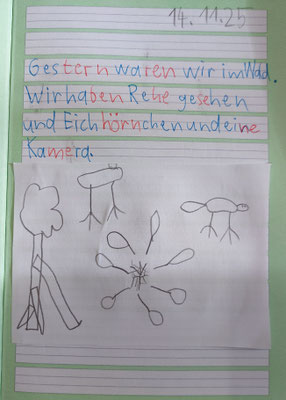 Handschriftlicher Bericht über den Ausflug einer SchülerIn.