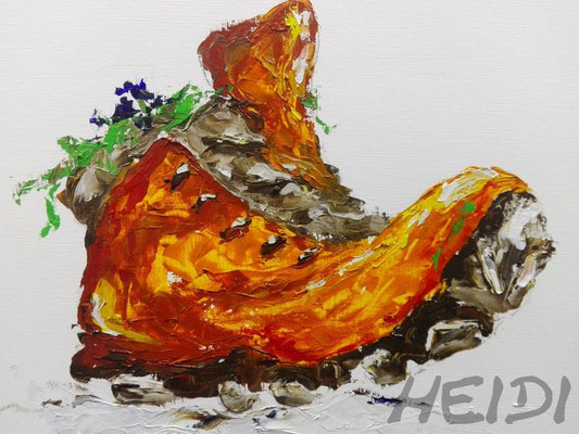 Wanderschuh 24x30 auf Papier    90,-