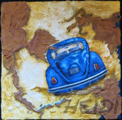 Käfer von hinten  40x40   60,-    VERKAUFT
