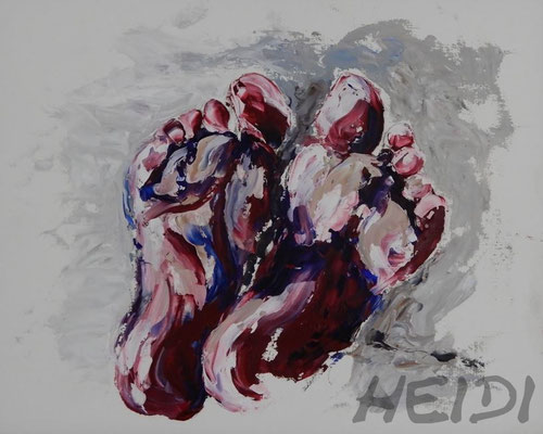 Füße I 24x30 auf Papier incl. Rahmen   90,-