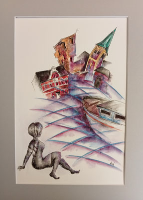 "am Aalschokker" - Druck incl. Passepartout 30x40 limitierte Auflage von 20 Stck   -    45,-
