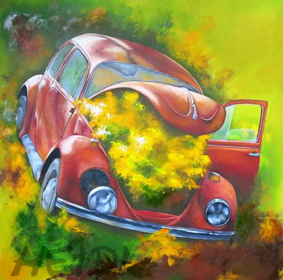 Blumen-Käfer 80x80   550,-