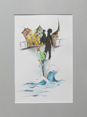 "Liesel vs Leda"   -  Druck incl. Passepartout 30x40  limitierte Auflage von 20 Stck  -   45,-