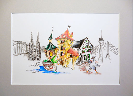 "Mittig" - Druck incl. Passepartout 30x40 limitierte Auflage von 20 Stck   -    45,-