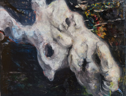 whale fall (41.5cm×56.5ｃｍ) material paper acrylic paints