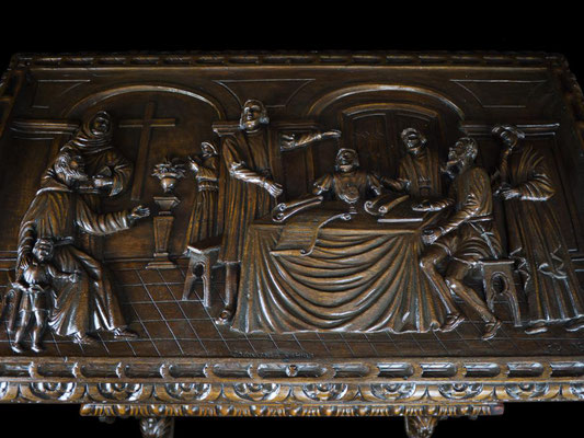 Arca tallada ,Cristóbal Colón en la Rábida. Año 1.990