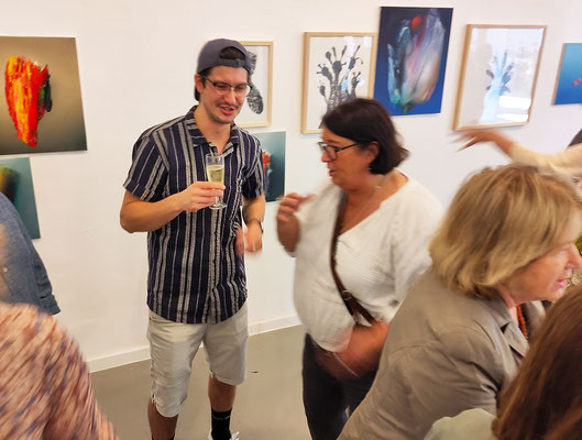 Friedrich7, Ausstellung Wunderkammerflimmern, Malerei Eilike Schlenkhoff, Zeichnung Thomas Autering