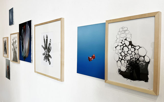 Friedrich7, Ausstellung Wunderkammerflimmern, Malerei Eilike Schlenkhoff, Zeichnung Thomas Autering