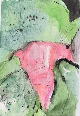 Papier 88 x 26 cm, Aquarell, Tusche Pinsel