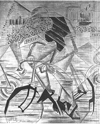 nach Metzinger, Le cycliste 1912, Aquarell 46x38cm (1994 Drouot Paris) als Fälschung erachtbar
