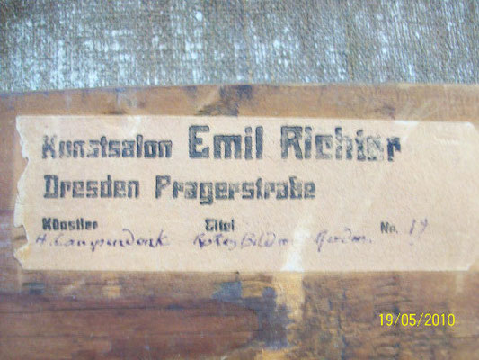 gefälschte Etikette "Galerie Richter" (Campendonk)