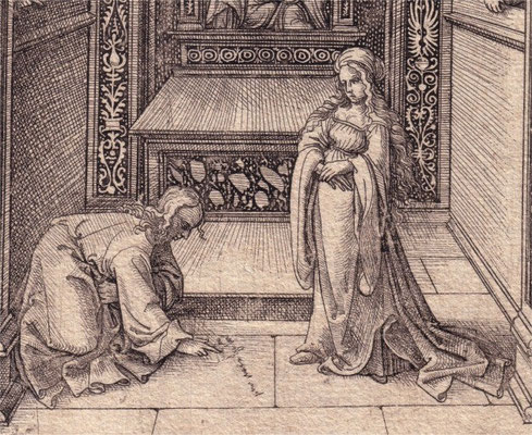 Daniel Hopfer Ehebrecherin, Kupfer Detail.