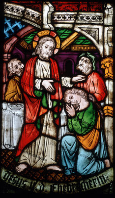 Halberstadt Glasmalerei 19.Jh mit mittelalterl. Aszendenz