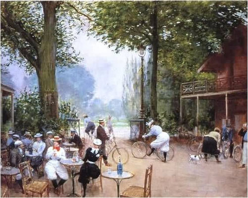Jean Béraud (1849-1936) Le chalet du Cycle au Bois de Boulogne um 1900, Paris Ms.Carnavalet