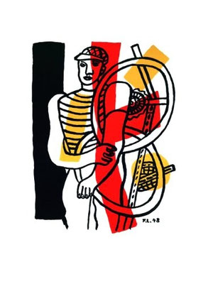 Fernand Léger, le cycliste, Lithographie 1948
