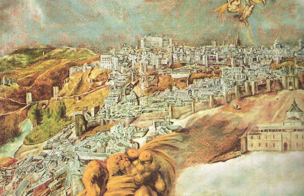 idem, Detail mit Alcantarabrücke Alcazar und Kathedrale rechts