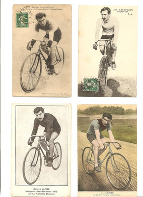 cartes postales belle Echappée coureurs cyclistes 1912