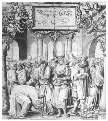 Niklaus Manuel Deutsch(1484-1530 Bern) Scheibenriss (Ashmolean Mus. Oxford)1527