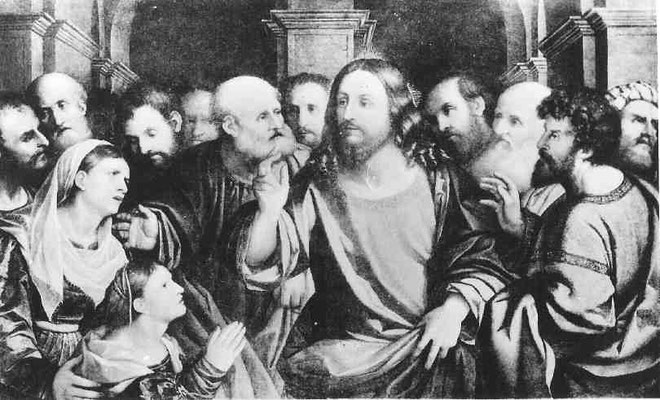 Jacopo Palma il V.(1480-1528), Chr. und die Canaäerin, Accademia Venedig