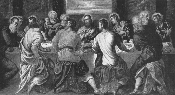 3)Tintoretto-Werkstatt, Ultima Cena ca 1550, privat (P/R 1982, Cat.113)