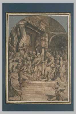 Girolamo Marchesi (1481-ca 1550 Ferrarese) aquarellierte Zeichnung Louvre