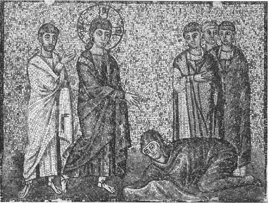 S.Apollinare Nuovo, Ravenna, Mosaik um 520 (ca 110x150cm) Chr. u. Blutflüssige?