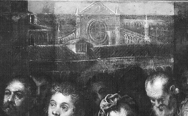 idem, Ausschnitt mit Vedute aus dem Atelier Tintorettos auf die Madonna dell'Orto