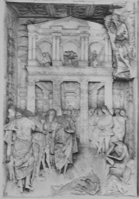 G.Antonio Amadeo (1447-1522 Milano) Certosa di Pavia, (ca.1497) Fassadenrelief Adultera (?)