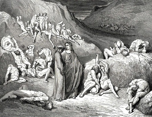Gustave Doré 1857 Illustration zu Dantes Inferno, Canto 29,56 die Fälscher