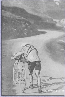 Octave Lapize, Tour de France 1910 am col Tourmalet mit Startnummer "4"