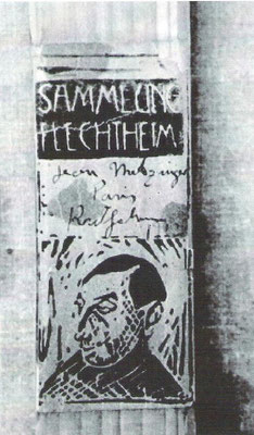gefälschte Etikette Galerie Flechtheim (Metzinger "Radrennen")