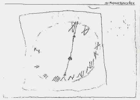 Paul Klee, linkshändige Kinderzeichnung "Uhr mit römischen Zahlen" 1884 KM Bern 12,5x 18cm