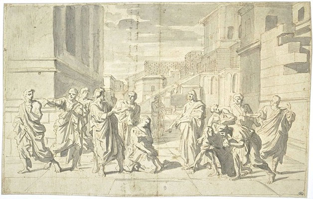Nicolas Poussin (1593-1665), Entwurfszeichnung Louvre