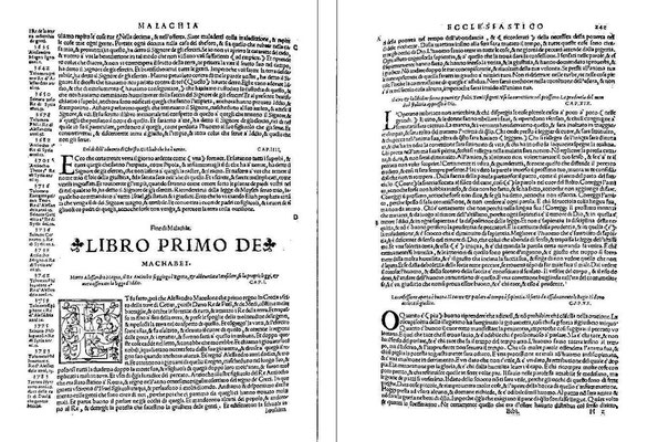 Sante Marmochino, Bibbia volgare 1538: Frontispiz Makkabäer und Merk-Seite 242