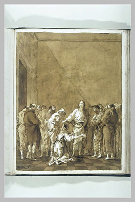 Giandomenico Tiepolo (1727-1806), lav.& geh. Z., Entwurf Louvre
