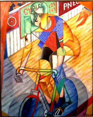 Jean Metzinger,Un cycliste (ehemals "Helft"),Öl/Lw.100x81cm,Privatbesitz