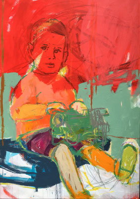 boy with train2 135x95cm acrylic on canvas